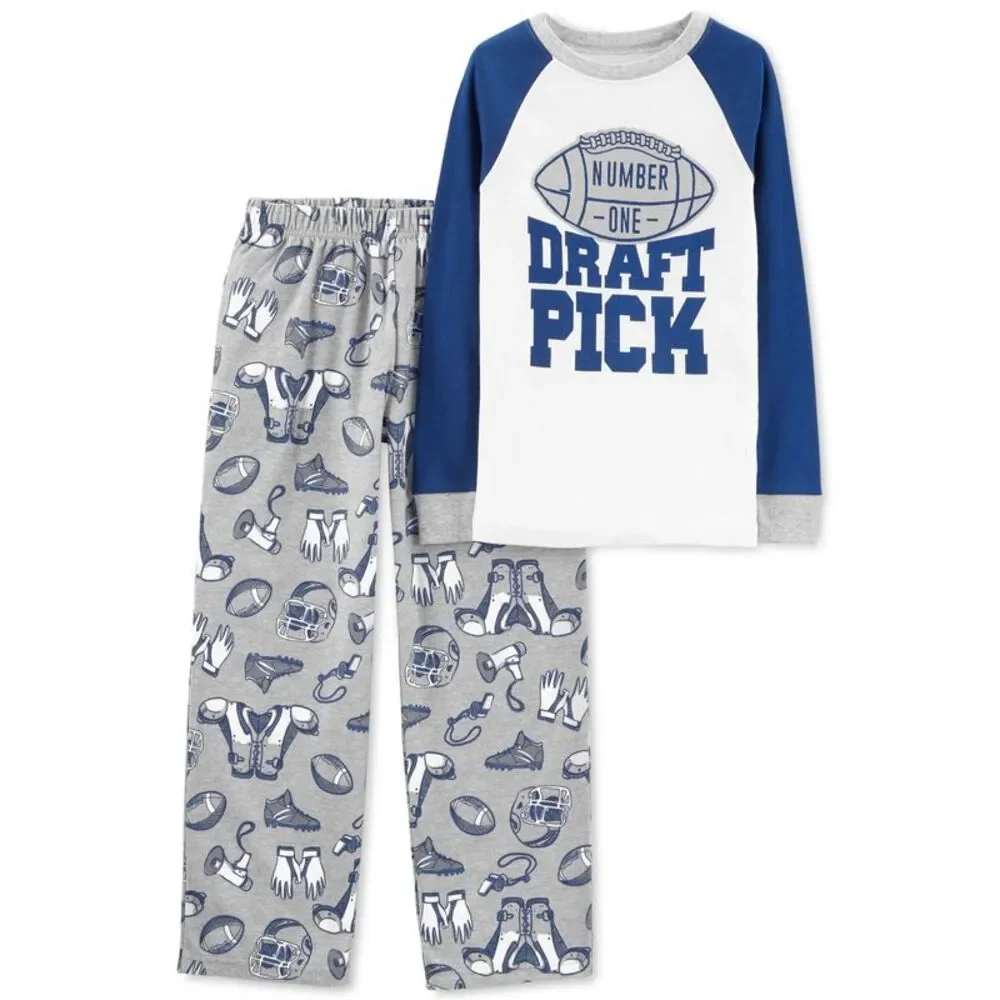 Carters Little Big Boys 2 Pc. Draft Pick Pajama Set